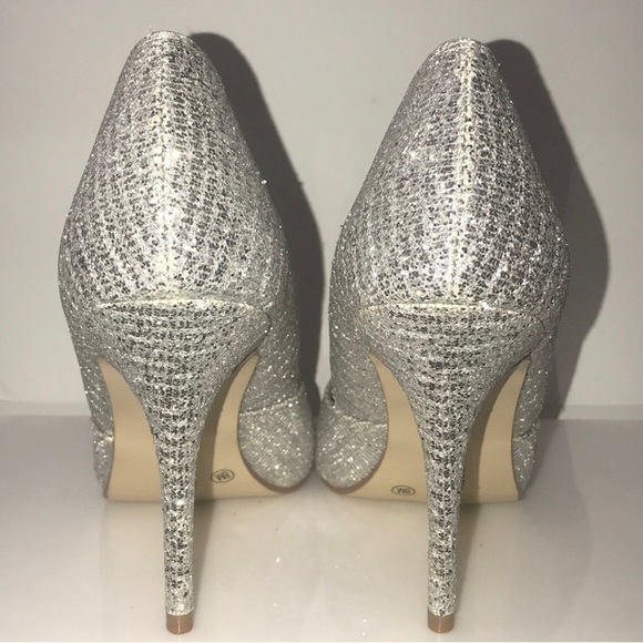 NWOB Chinese Laundry silver glitter heels Sz 8 - Picture 3 of 3